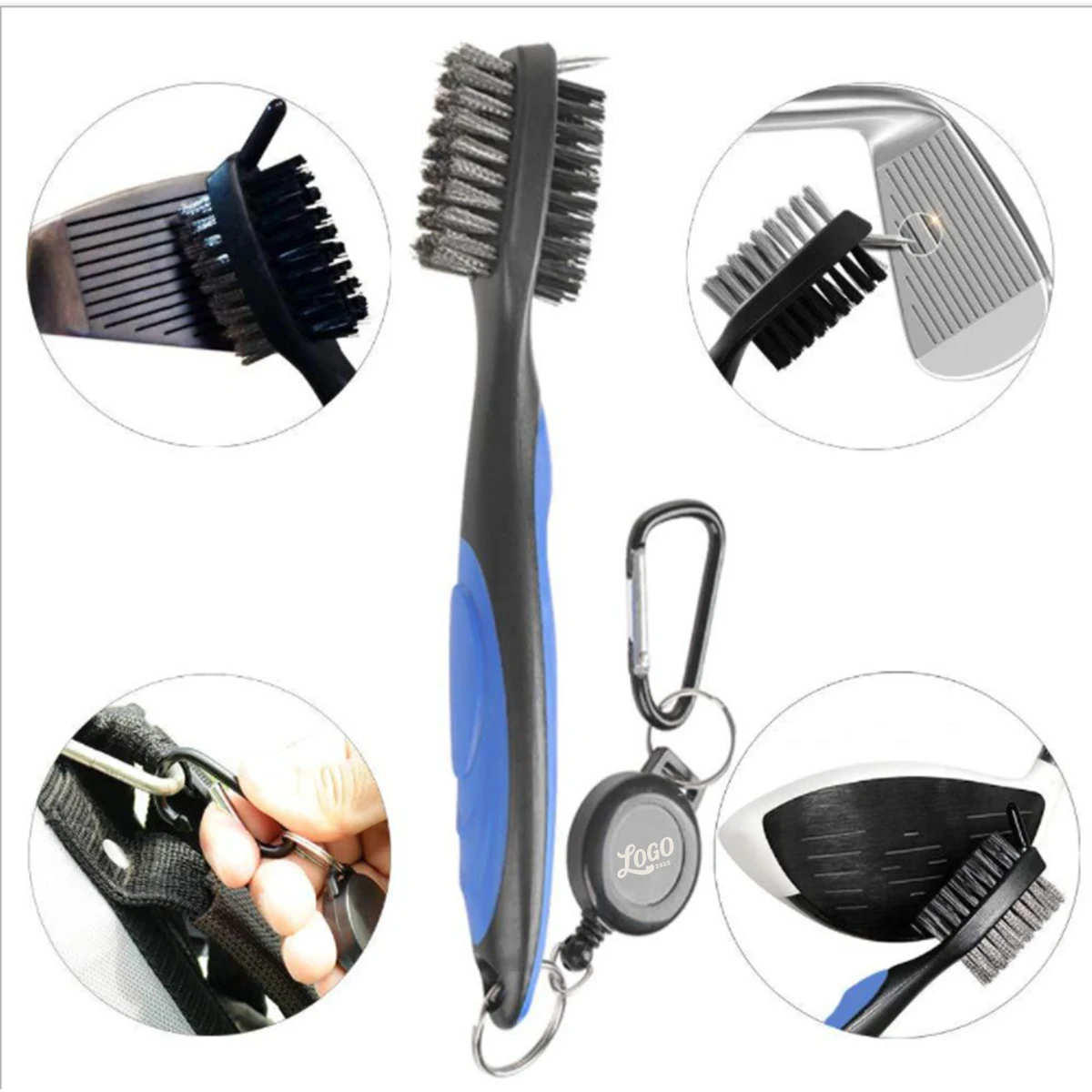 Golf Brush With Retractable Cord Carabiner 1