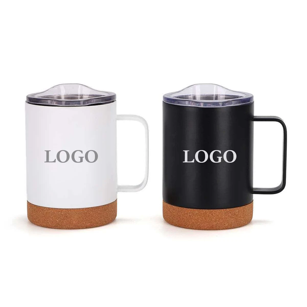 Stainless Steel Coffee Mug with Cork Bottom 1