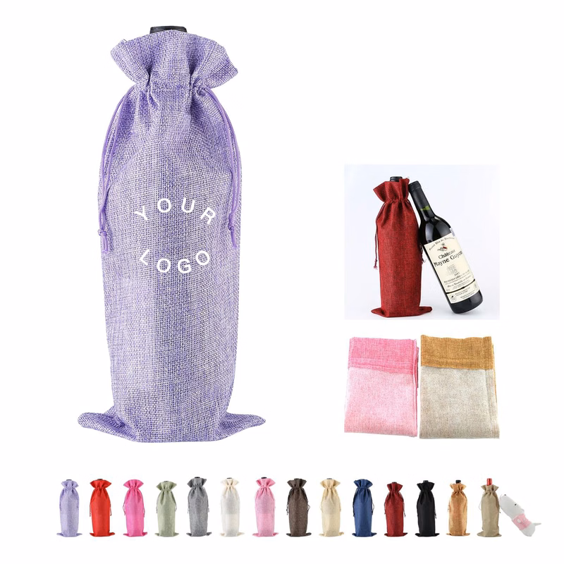 Rustic Burlap Wine Storage Bag Eco Friendly