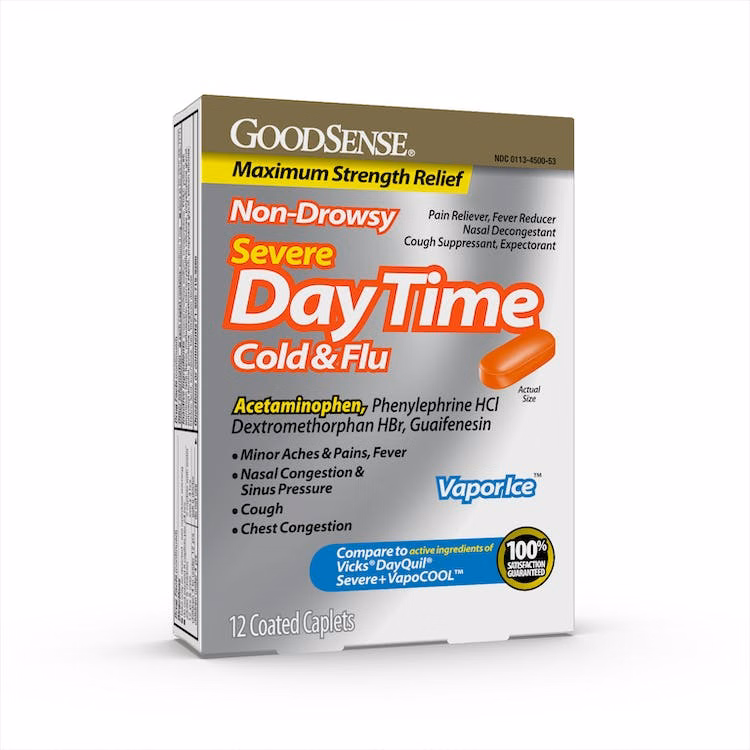 Severe Daytime Cold & Flu Relief Caplets - 12 Pack