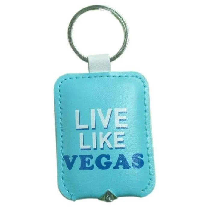 Rectangle Leather LED Keychain 1
