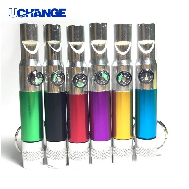 LED Flashlight Keychain with Whistle and Compass Tool 1