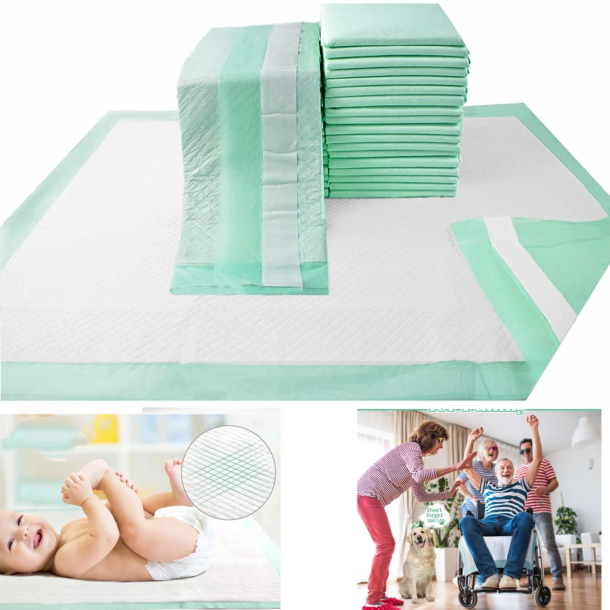 30 Pack Count 29 1/2" x 35 7/16" Disposable Underpads 1