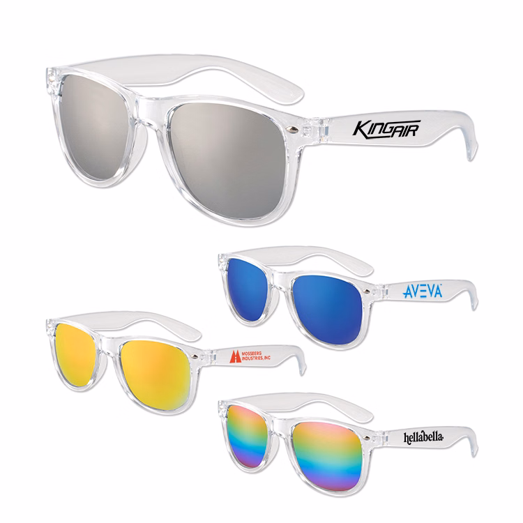 Clear Iconic Frame Mirror Lens Sunglasses