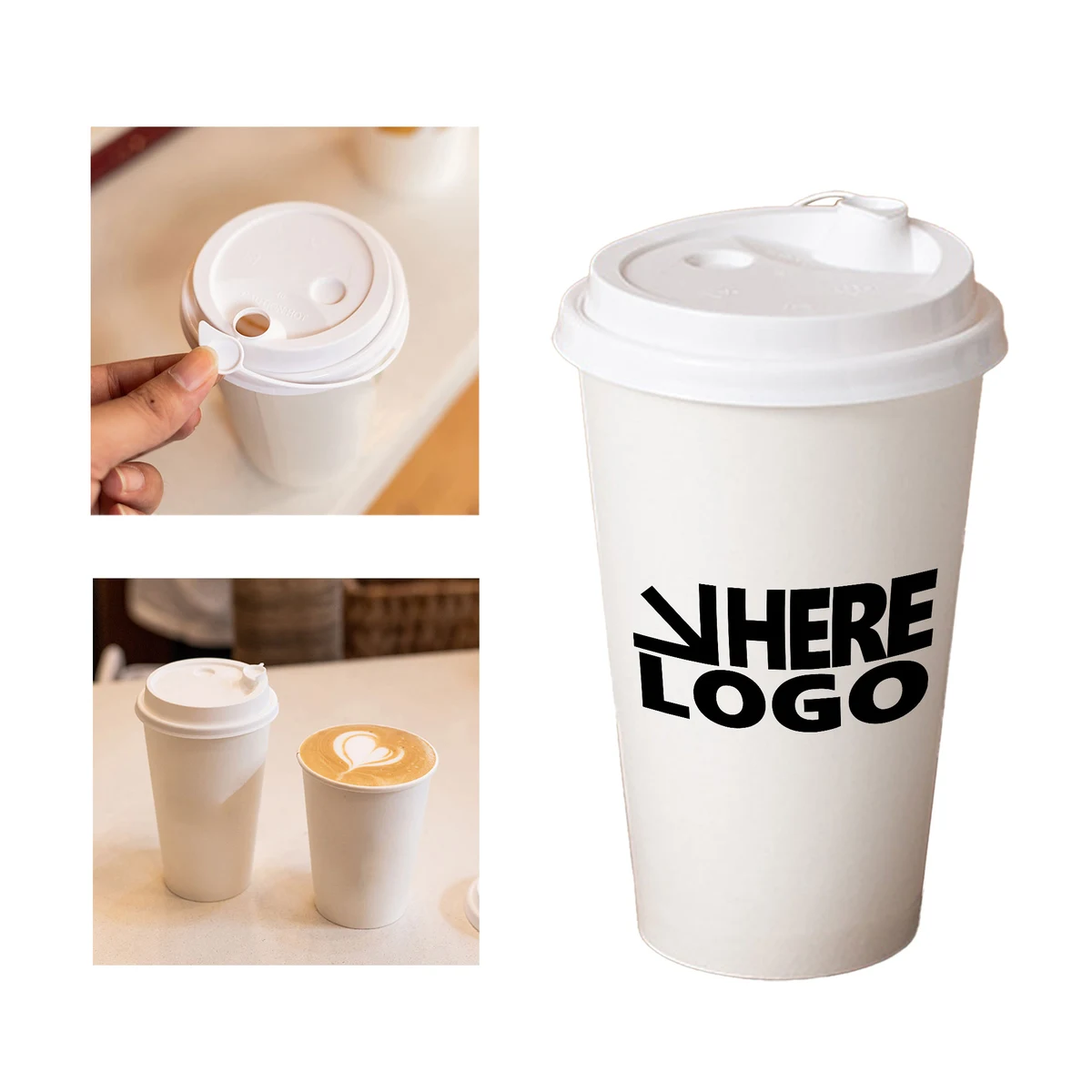 MOQ 100 Paper Drinks Cup 16oz With Lids 1