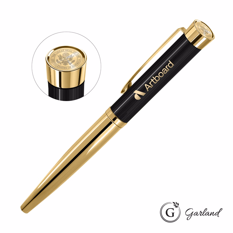Garland® Executive Cust Emblem Monogram Rollerball Pen-Gold