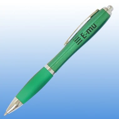 CURVE PLASTIC PEN GREEN W/ CHROME TRIM 1