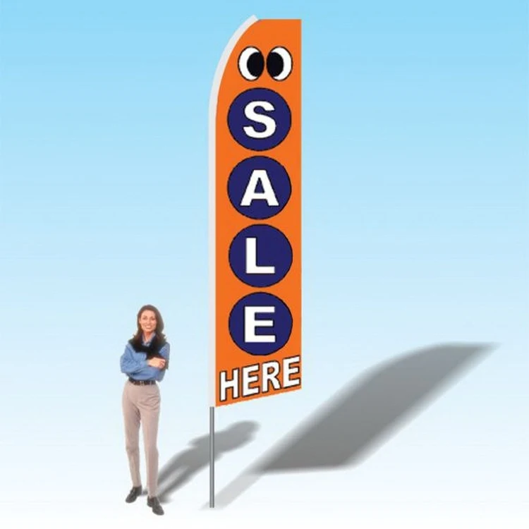 15FT Sale Here Orange Advertising Banner Flag 1