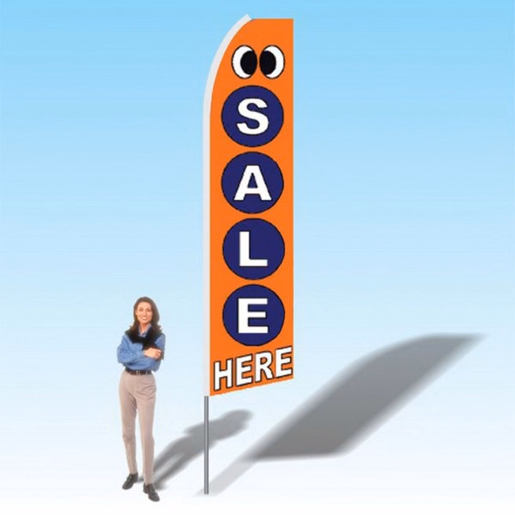 15FT Sale Here Orange Advertising Banner Flag