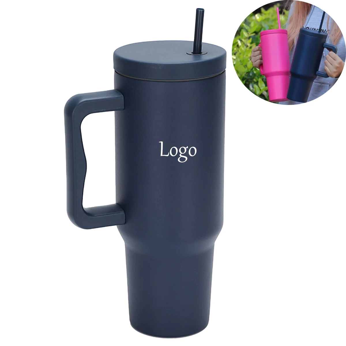 Large Capacity Travel Cup with Straw 1
