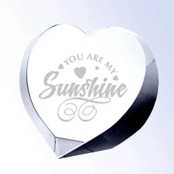 Personalized Crystal Always In My Heart Paperweight 1