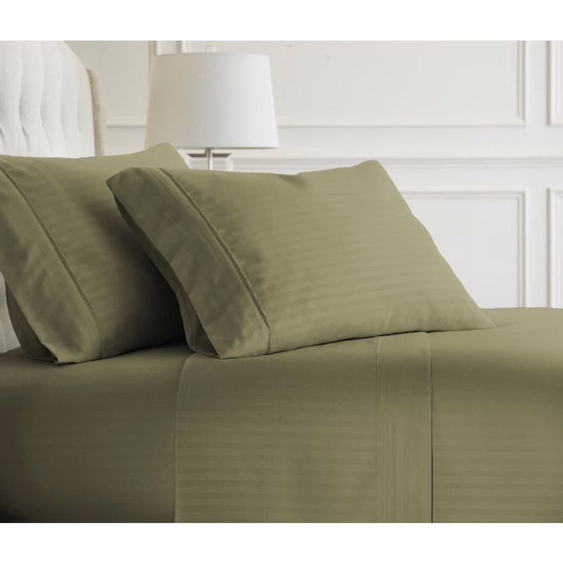 Premium Embossed Sheet Sets - Sage Cali King Striped 4 Piece