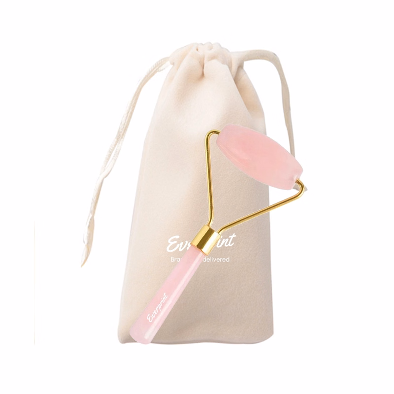 Face Roller, Facial Massage , Natural Rose Quartz Mass