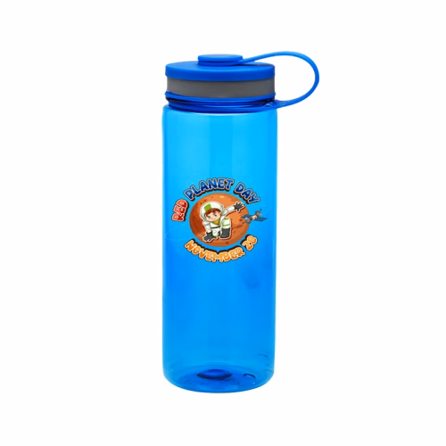 Wide Mouth Plastic Water Bottle - Screw-on Cap, 26 oz.