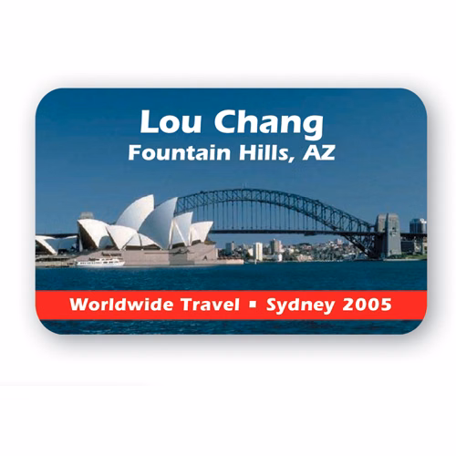 Full Color Name Badge w/ Personalization Rectangle W/Rounded Corners (2.125"X3.375")
