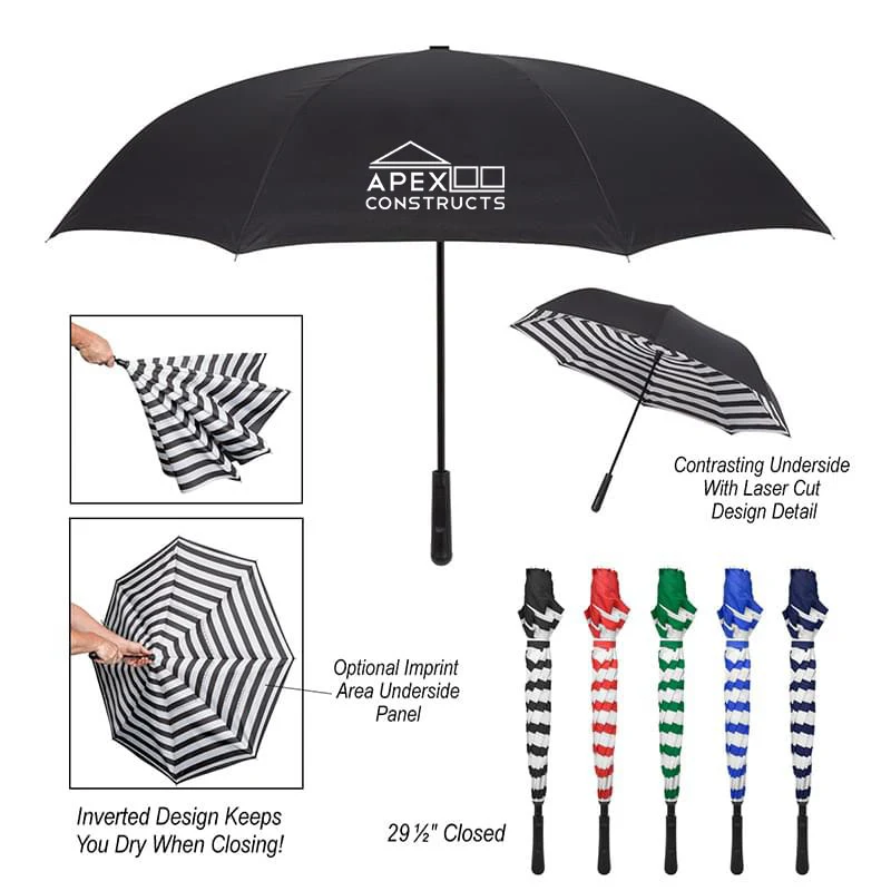 48" Arc Blanc Noir Inversion Umbrella 1