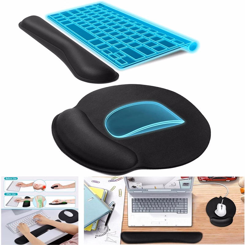 Memory Foam Keyboard And Mouse Wrist Rest Pads Set