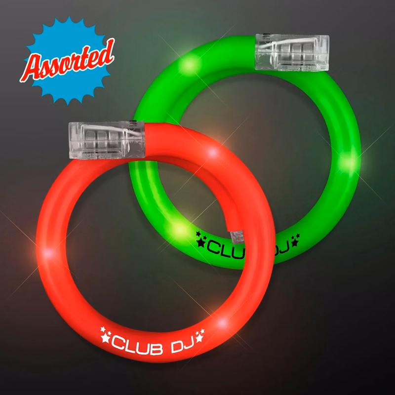 LED Flash Tube Bracelets - Assorted Green & Red