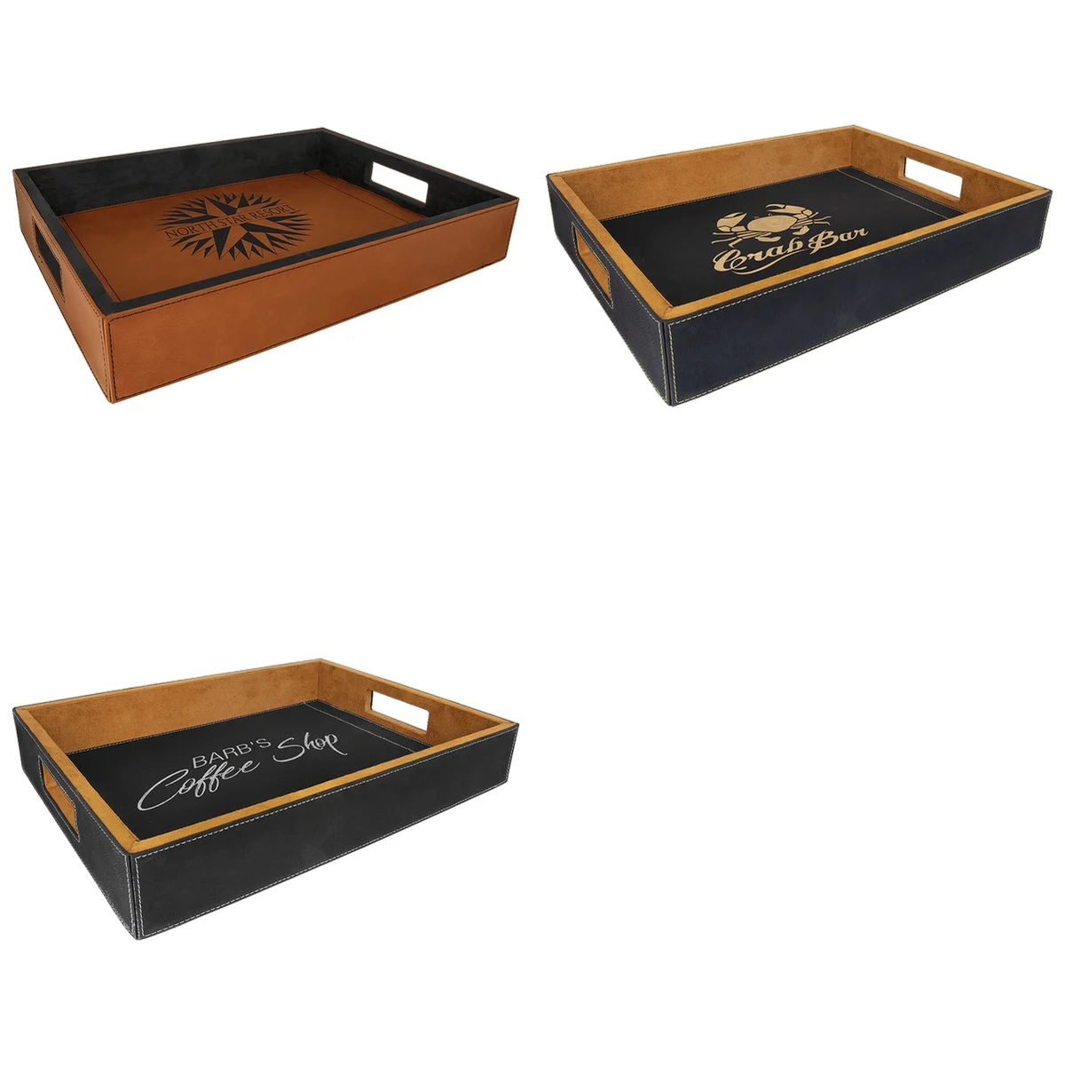 16" x 12" Leatherette Serving Tray 1