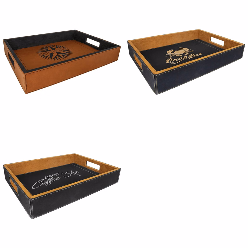 16" x 12" Leatherette Serving Tray