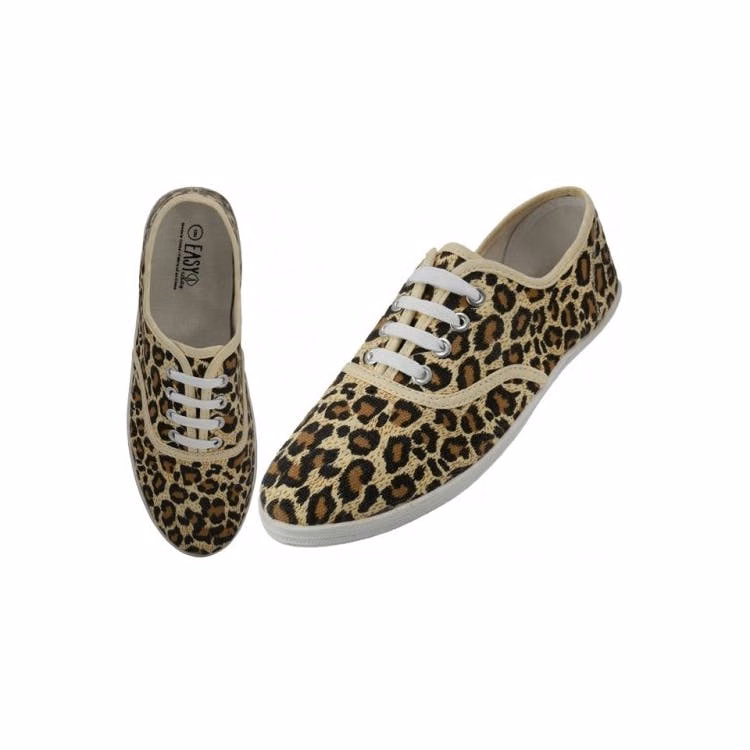 Women's Canvas Shoes - Leopard Printed Sizes 6-11