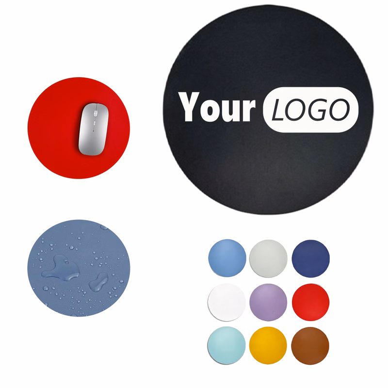10.2 Inch Round PU Leather Desk Mat