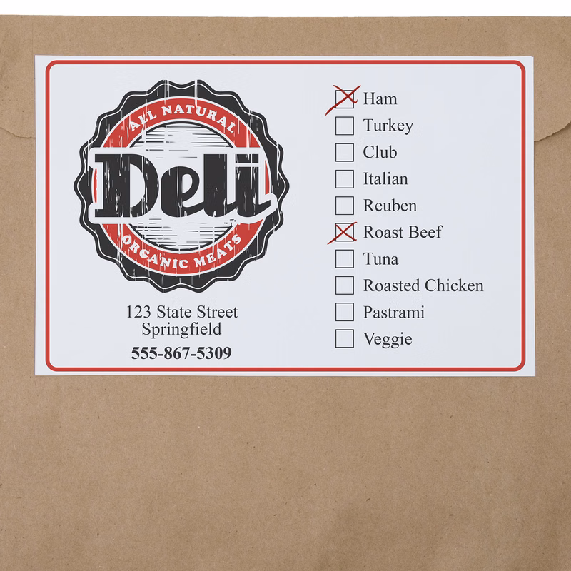 8 1/2W x 5H - Adhesive Label - Direct Print
