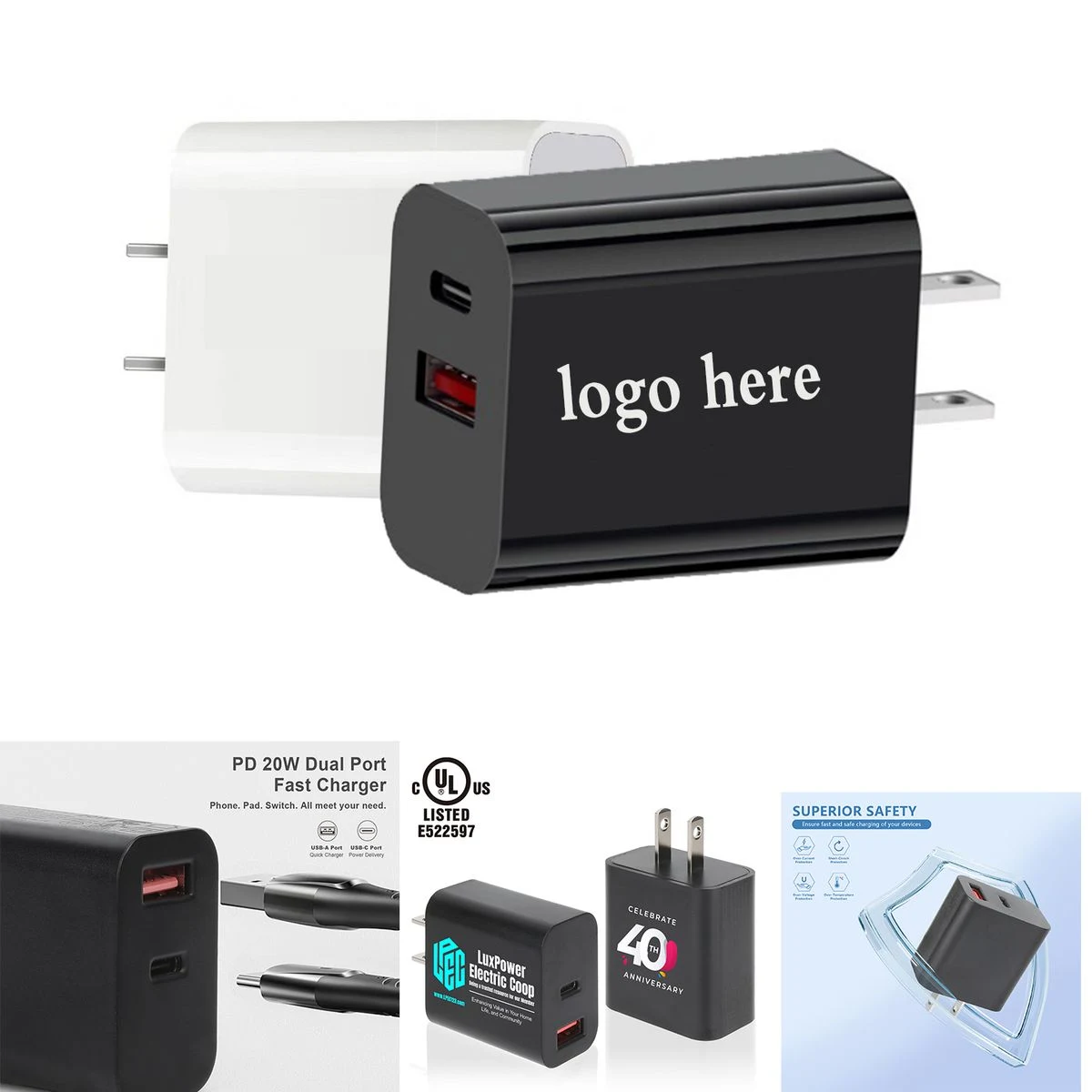 Certified 20W Dual USB PD Charger
1