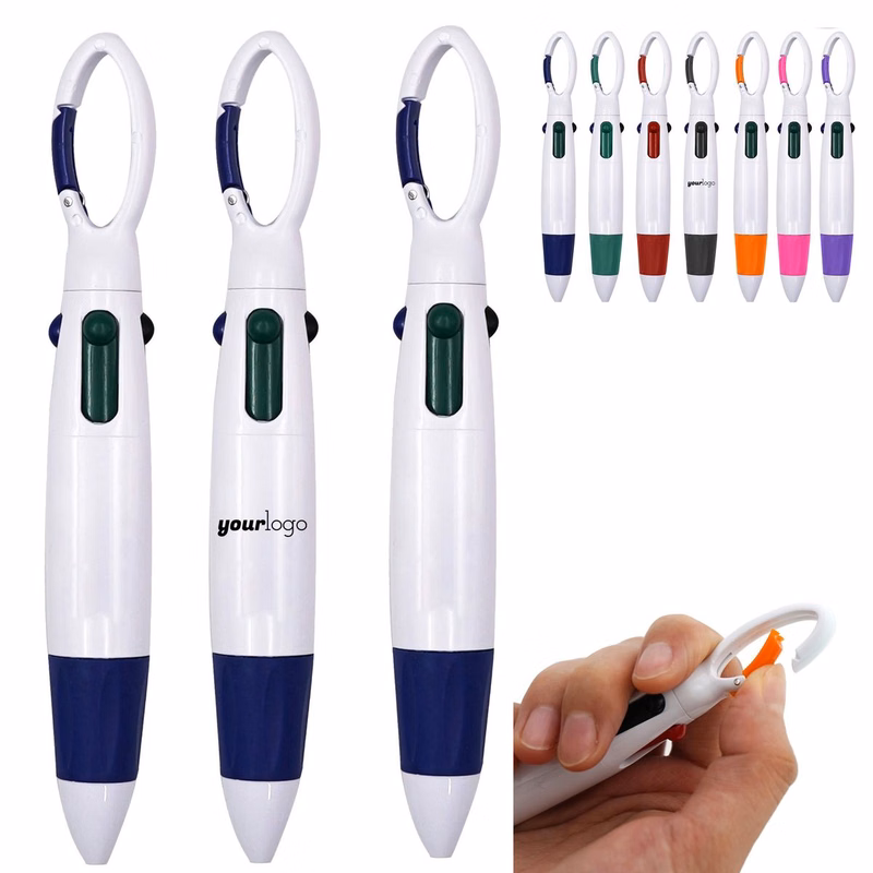 Compact Multicolor Ballpoint Pen With Clip