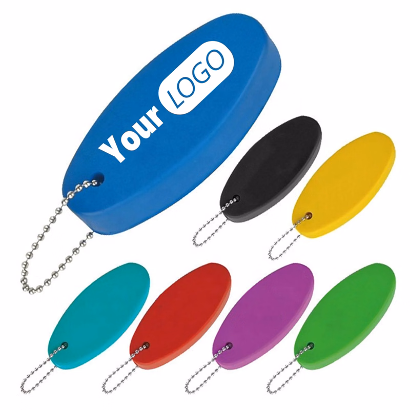 Oval PU Float Keychain