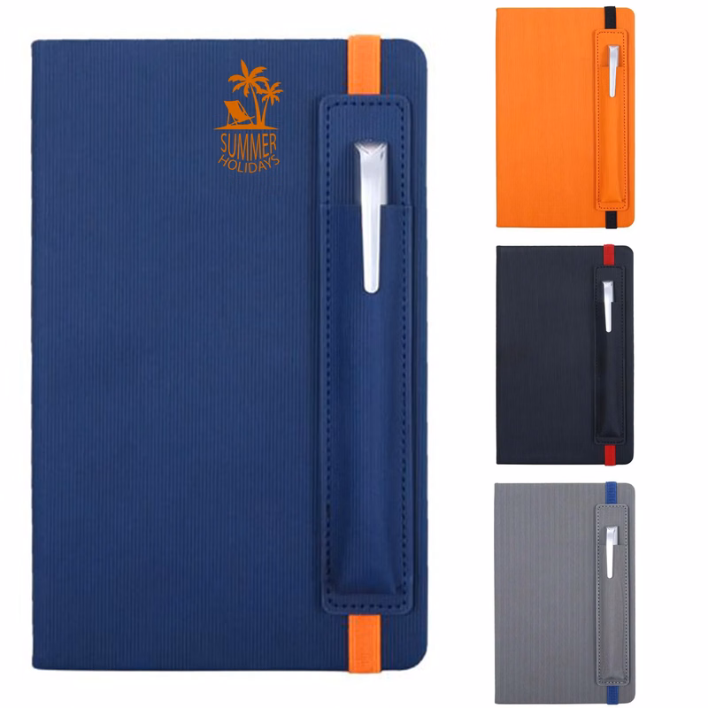 A5 Notebook with Pen Pouch Corporate Business Logo Printed