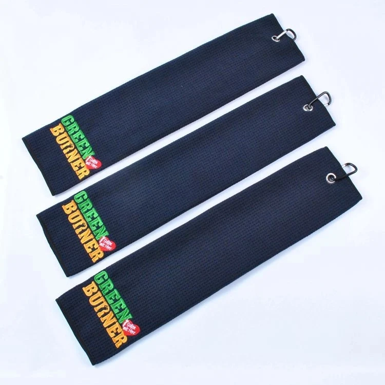 Folded Waffle Microfiber Golf Towel 1