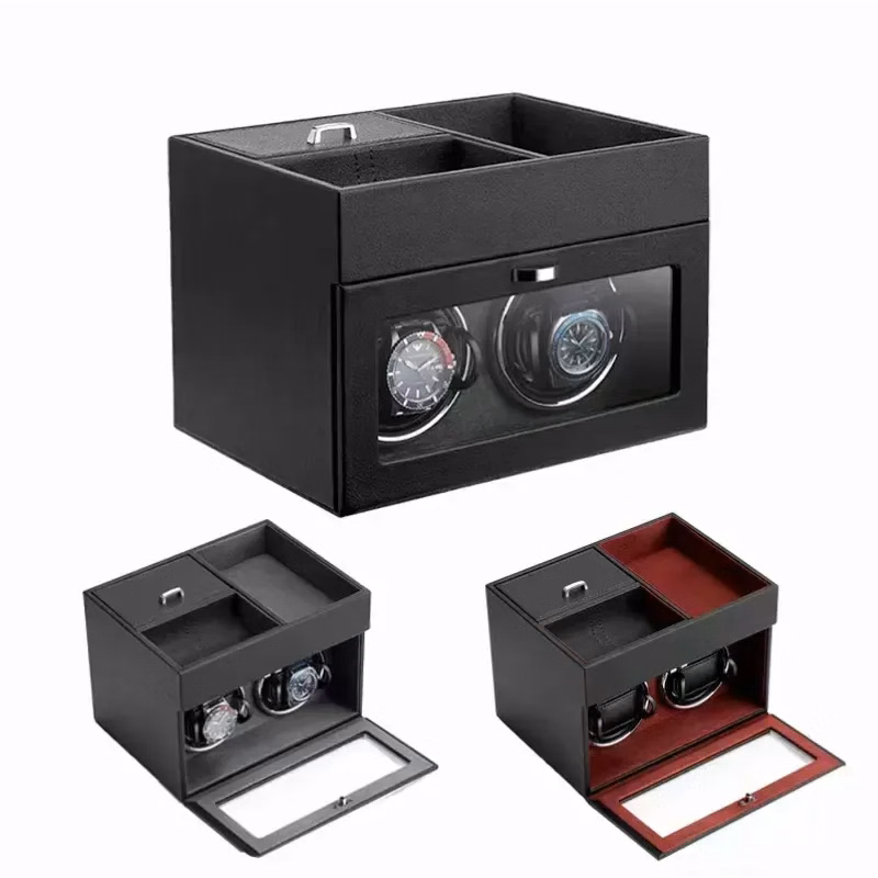 Multi-Function 2-Slot Watch Winder Jewelry Storage Box