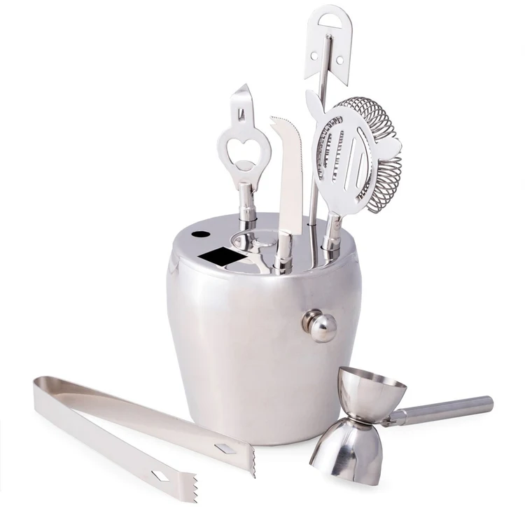 7 in 1 Stainless Steel Ice Bucket & Bar Tools Set 1