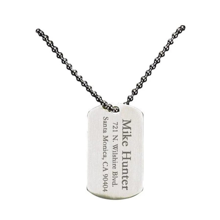 Single-Sided Dog Tag Pendant - No Chain 1