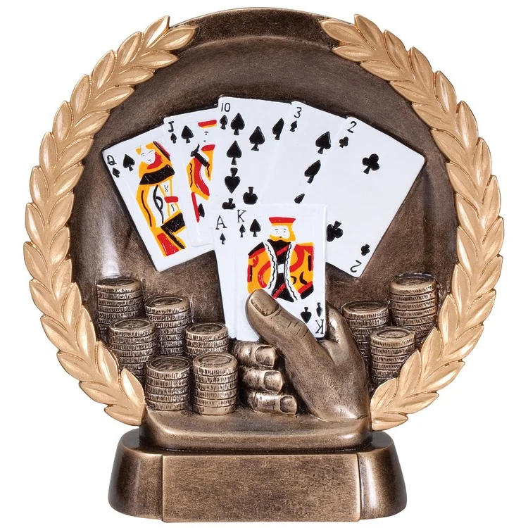 Poker Hand High Relief Circular Plate Award 1