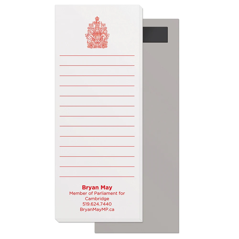 50 Page Magnetic Note-Pads with Medium Red Imprint (2.75"x7") 1