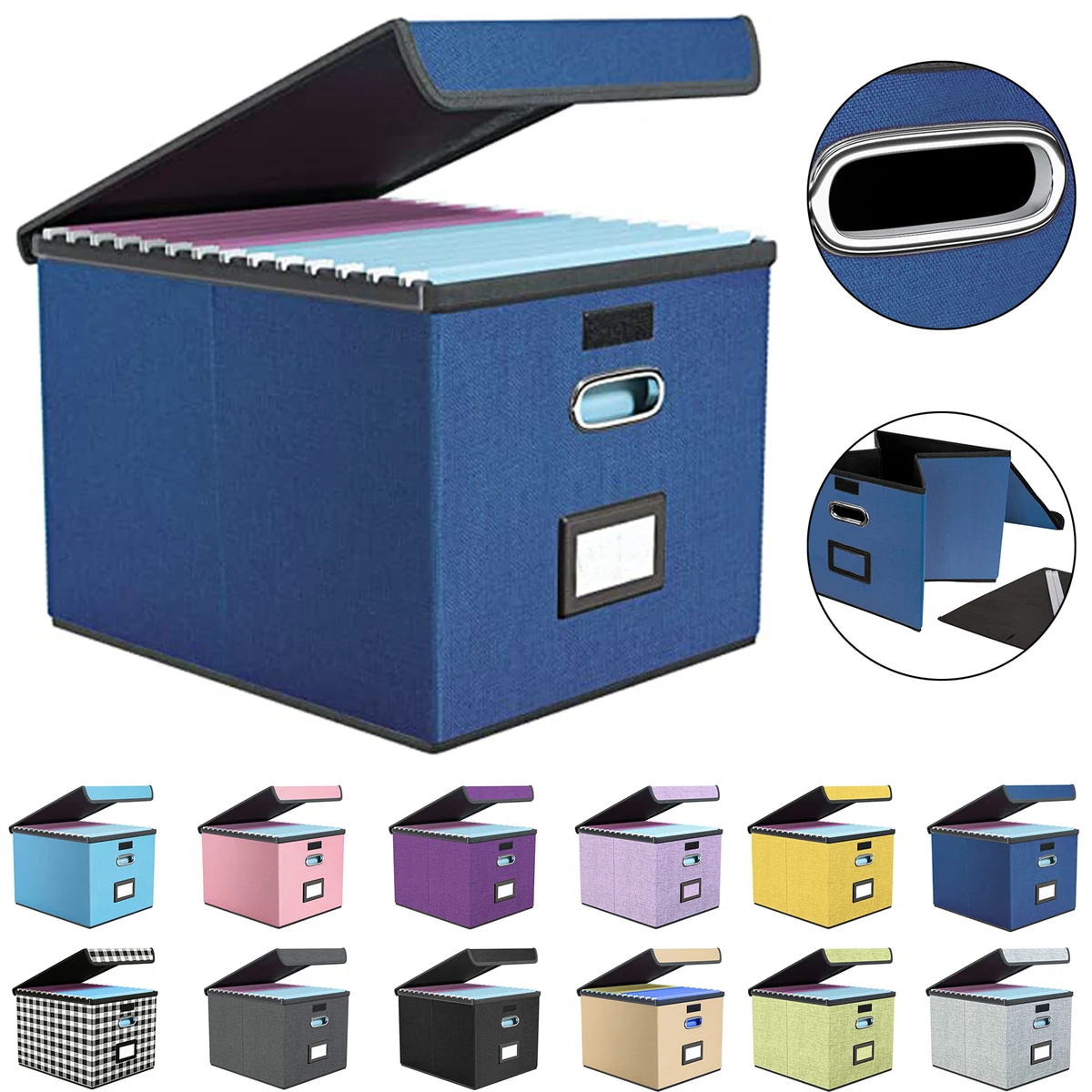 Foldable Storage Boxes with Lids 1