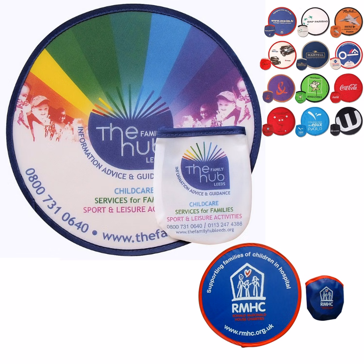 2 In 1 8" Foldable Flying Disc Fan W/Pouch