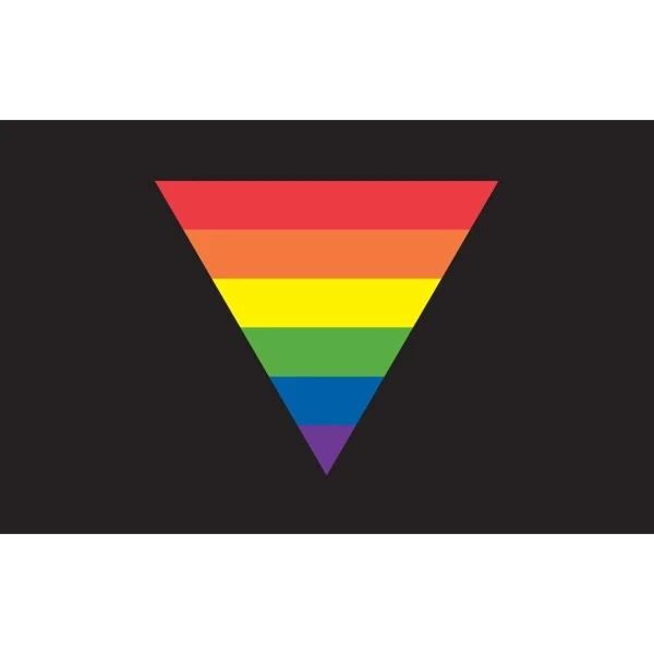 Black Rainbow Tri. Motorcycle Flag 1