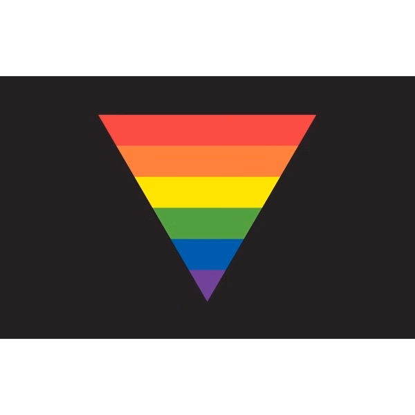 Black Rainbow Tri. Antenna Flag