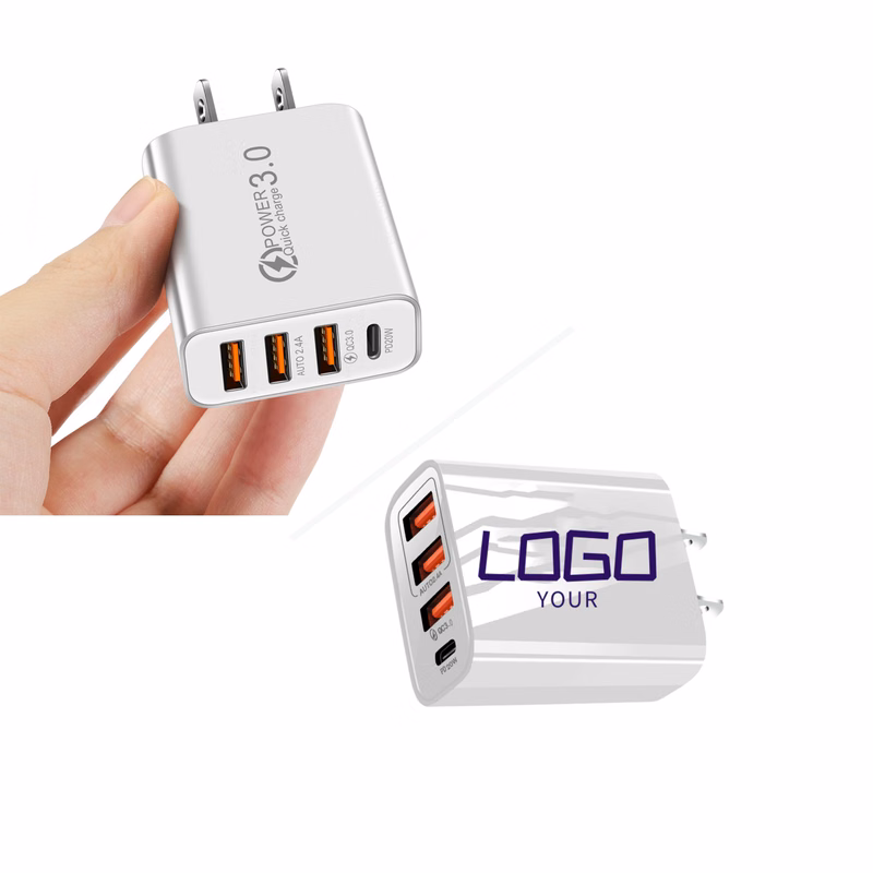 Custom 4 Port USB Wall Charger Block
