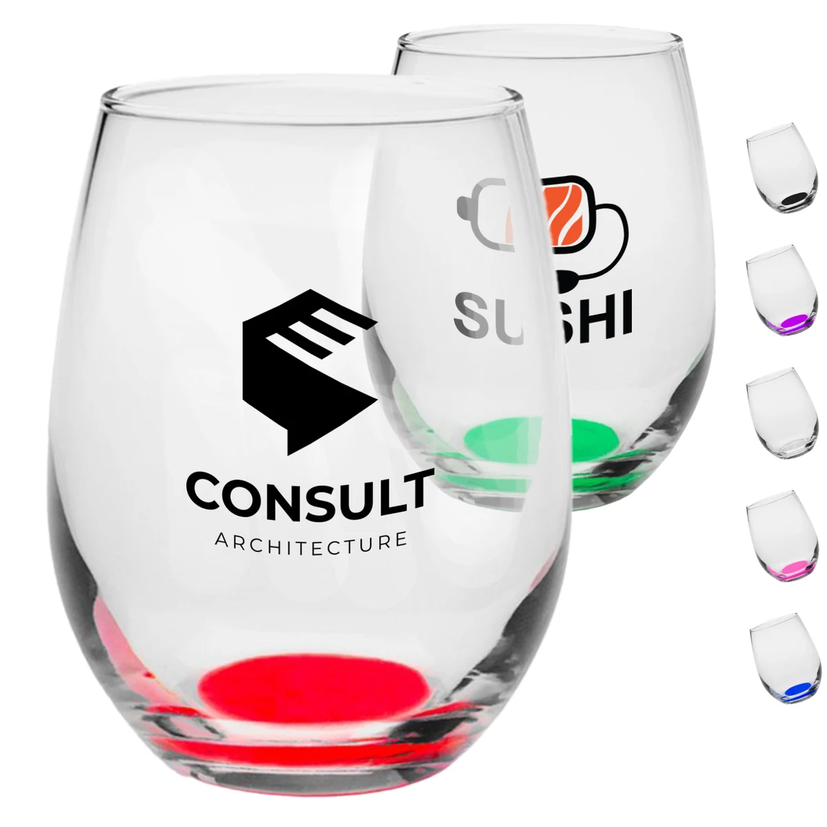 9 oz. Libbey Perfect Stemless Glasses, custom glassware with logo imprint 1