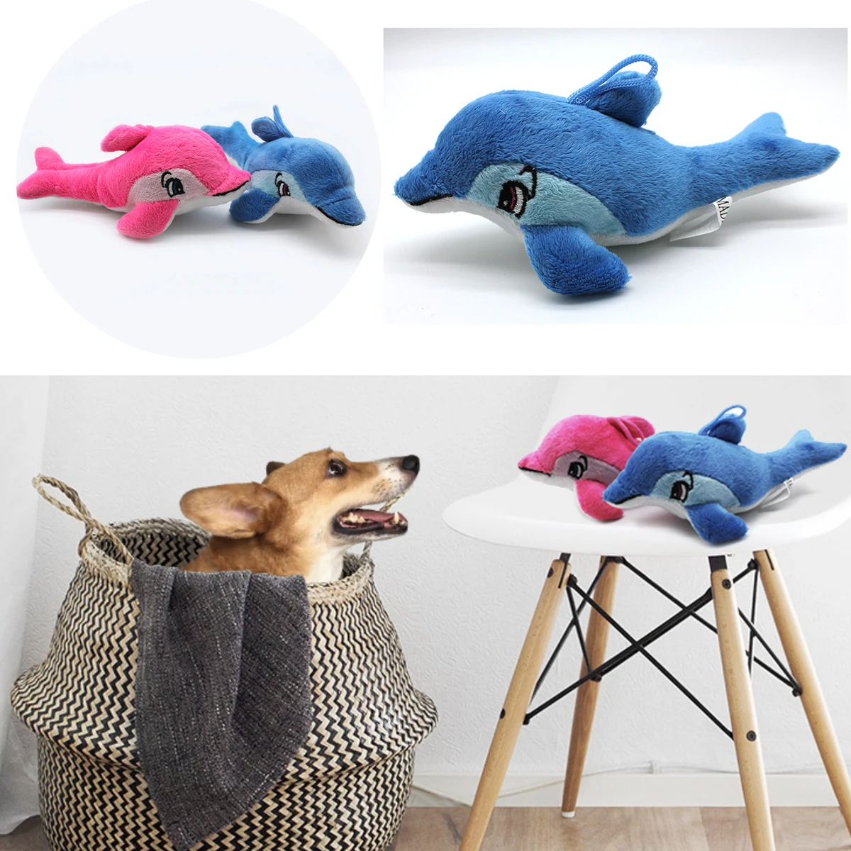 Custom Marine Stuffed Dog Plush Dophin Toy with Your Own Design 1