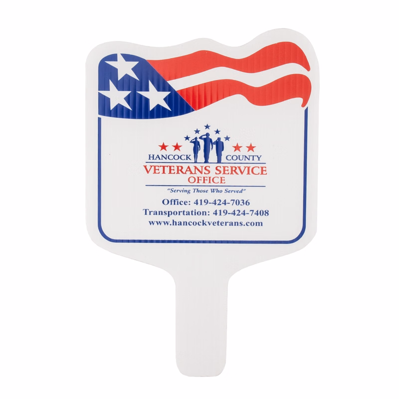 Patriotic Flag Shape Hand Fan, Screen Printed