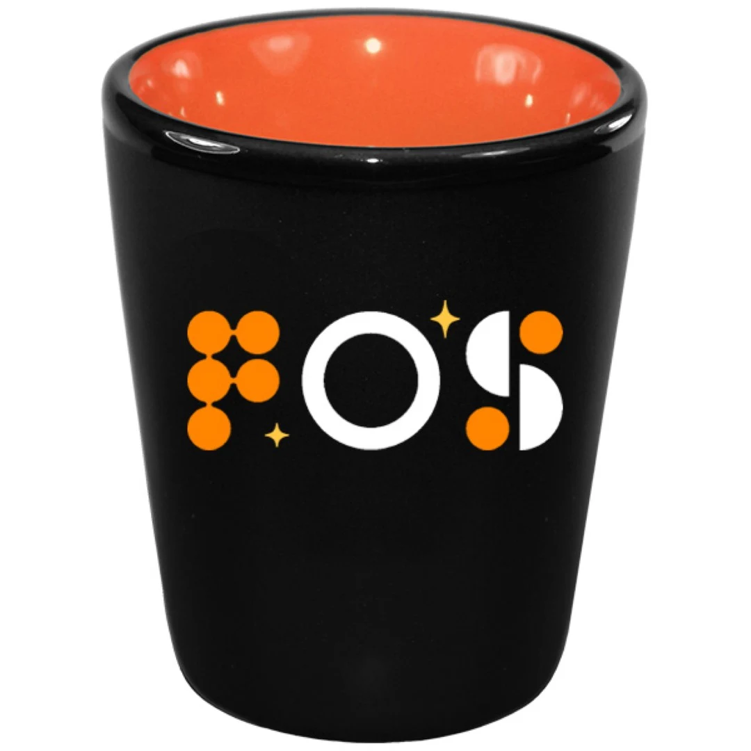 1.5 oz Hilo Orange IN Ceramic Shot - Black Matte OUT 1