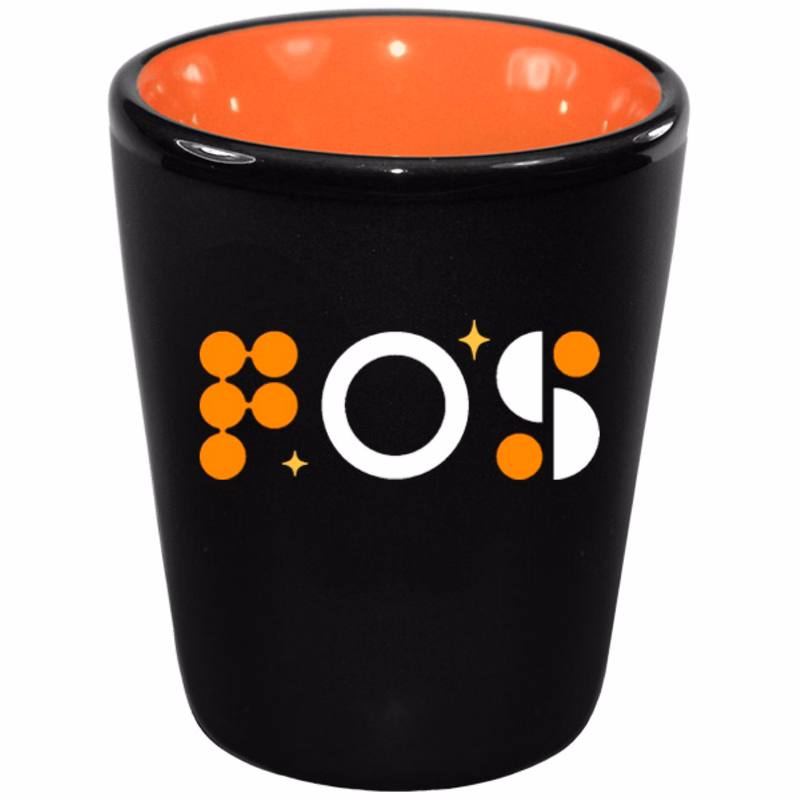 1.5 oz Hilo Orange IN Ceramic Shot - Black Matte OUT