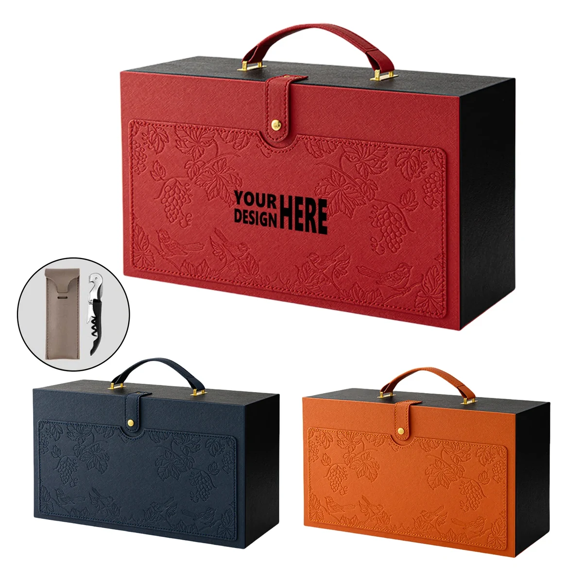 Elegant Dual Bottle Leather Wine Case 1