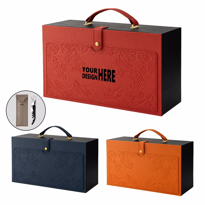 Elegant Dual Bottle Leather Wine Case