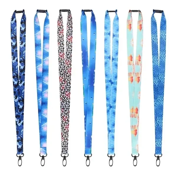 Custom 36 inch Polyester Breakaway Lanyard with Black Snap Clasp — Trade Show ID Holder 1